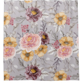 Cortina Para Box Floral Rosa Moderno Elegante  