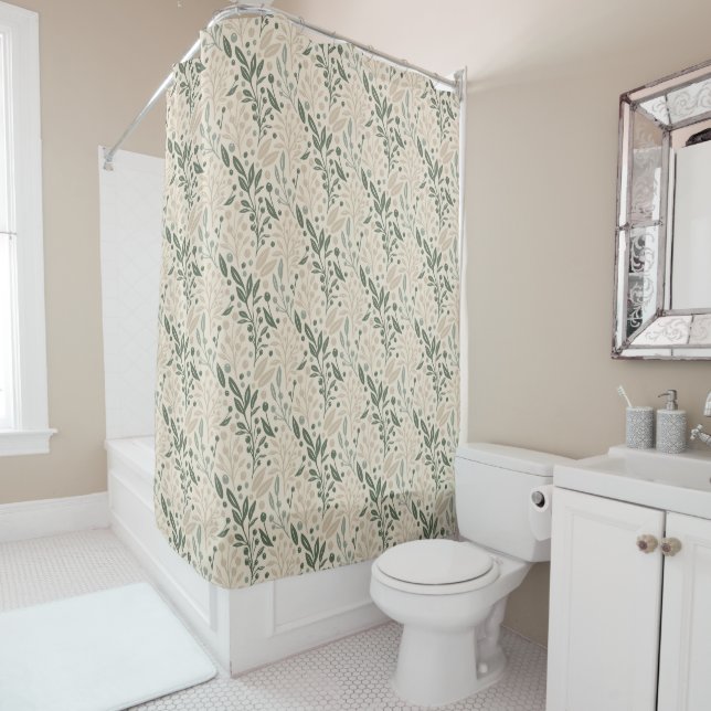Cortina Para Box Floral Sage Green (In Situ)