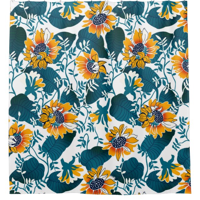 Cortina Para Box Floral seamless pattern, background In art nouveau (Frente)