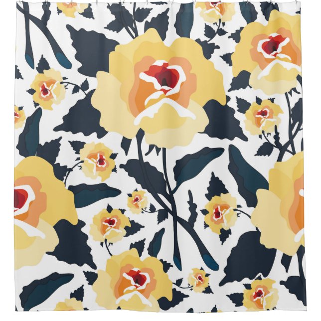 Cortina Para Box Floral seamless pattern with roses. seamless texti (Frente)