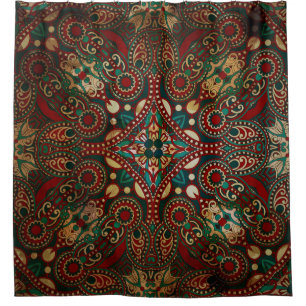 Cortina Para Box Floral Tradicional Paisley Bandanna Grunge