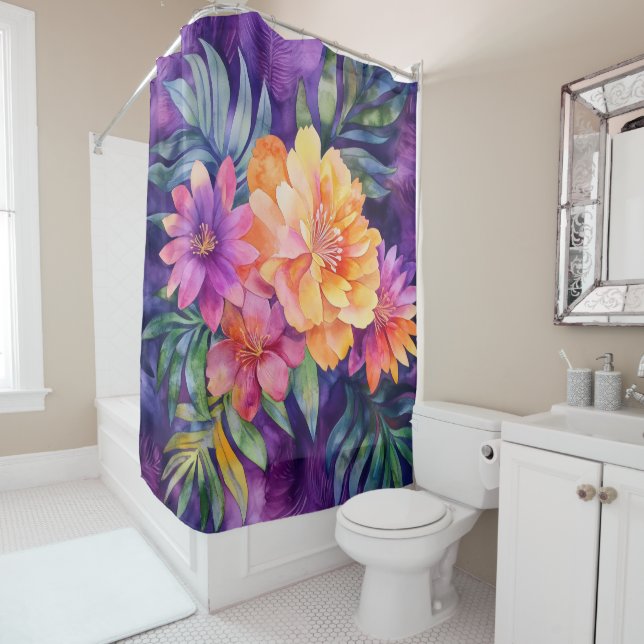 Cortina Para Box floral tropical (In Situ)