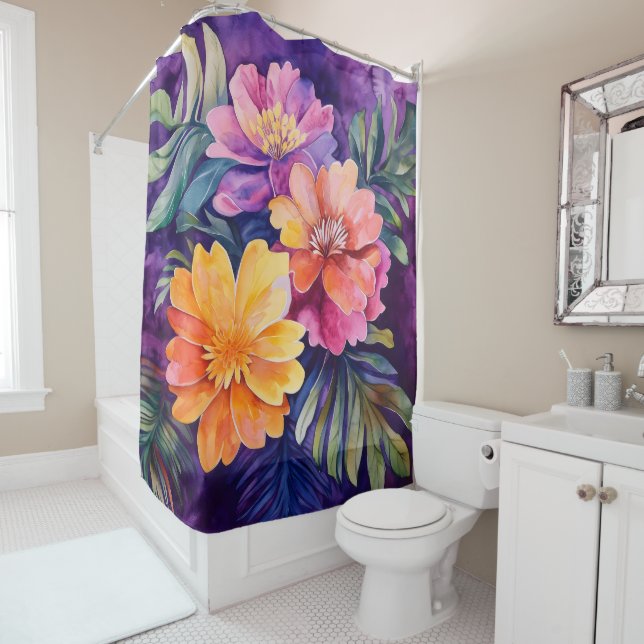 Cortina Para Box floral tropical (In Situ)