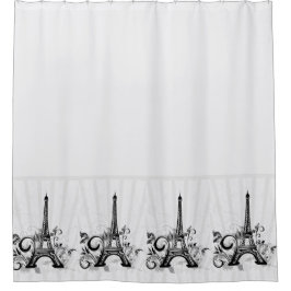 Cortina Para Box Floreio branco-preto de Paris