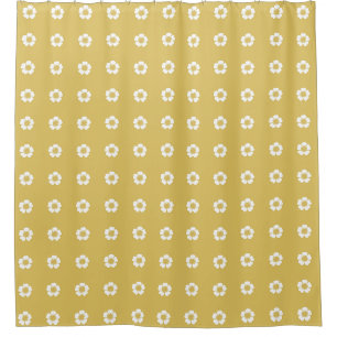 Cortina Para Box Flores amarelo-ouro e branco-borboleta