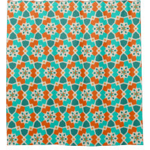 Flores, Árvores e Estrelas Ninja Laranja e Teal