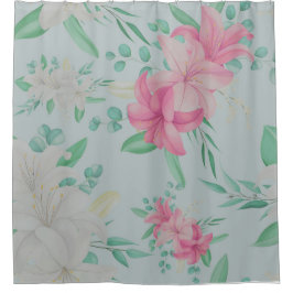 Cortina Para Box Flores bonito Rosa