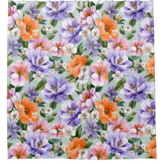 Cortina Para Box Flores Coloridas Sutil Boho flor