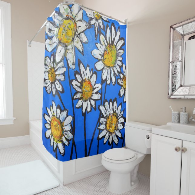 Cortina Para Box Flores com Pedais Brancos (In Situ)