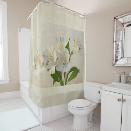 Cortina Para Box Flores de Alesteria Branca