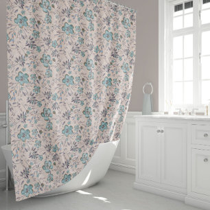 Cortina Para Box Flores de Aquarela Chic