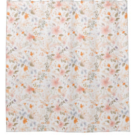 Cortina Para Box Flores de Aquarela Pastel de Verão