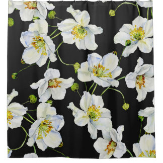 Cortina Para Box Flores de Camomila: Padrão de Ilustração de Aquare