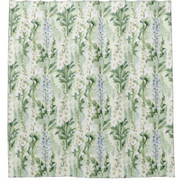 Cortina Para Box Flores de Delphinium Brancas e Lavanda Chá de Noiv