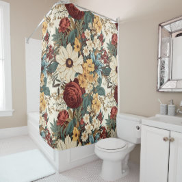 Cortina Para Box Flores de Rosa, Tulipas, Lírios e Visitas