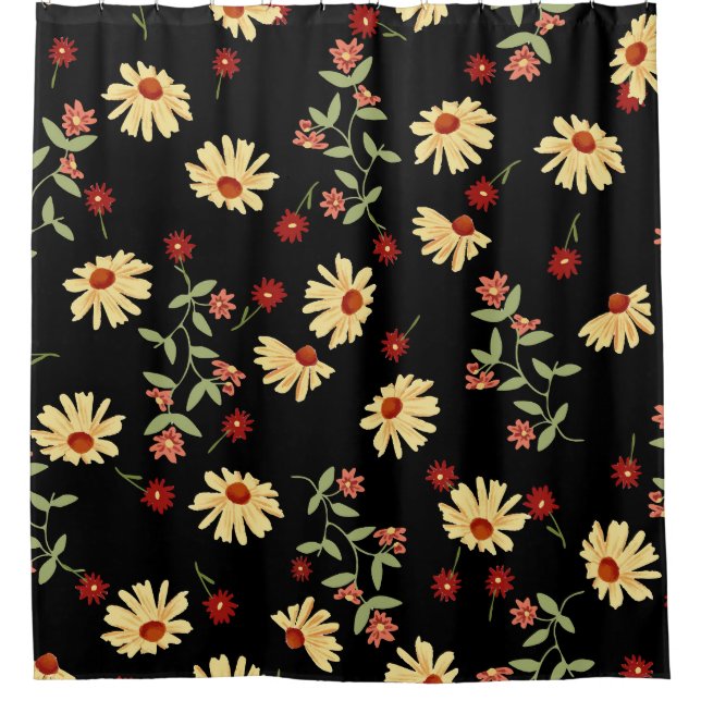 Cortina Para Box Flores do outono: Harmonia Vermelho-Laranja. (Frente)