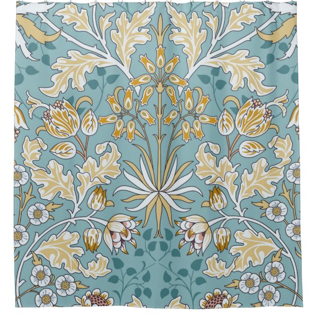 Cortina Para Box Flores e folhagem, sem descontinuidades, em li (Frente)