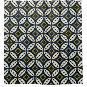 Cortina Para Box Flores geométricas sem costura: padrão colorido.
