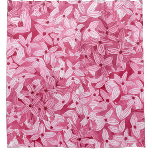 Cortina Para Box Flores lilases de aquarelas: fundo floral rosa