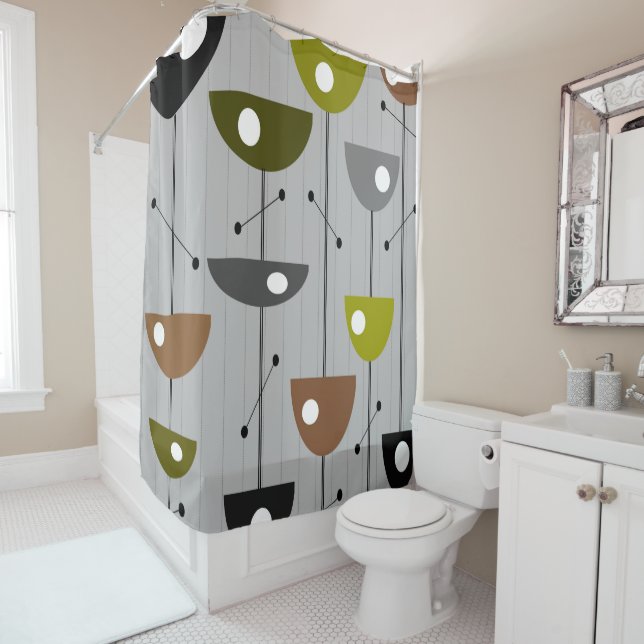 Cortina Para Box Flores Modernas de Médio século (In Situ)