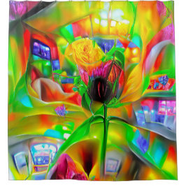 Cortina Para Box Flores Psicodélicas abstrato