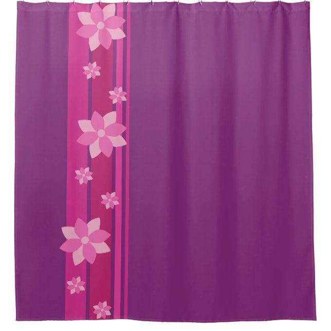 Cortina Para Box Flores Rosa (Frente)