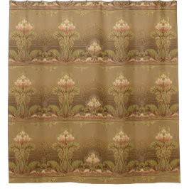 Cortina Para Box Flores vitorianas de arte floral nouveau