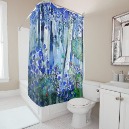 Cortina Para Box Floresta Azul