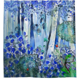 Cortina Para Box Floresta Azul