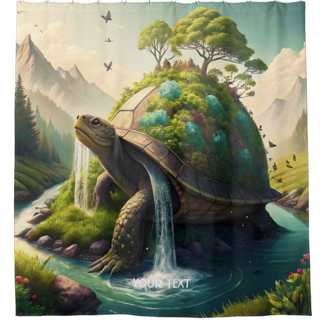Cortina Para Box Floresta de Caieira-Tartaruga Fantasy (Frente)
