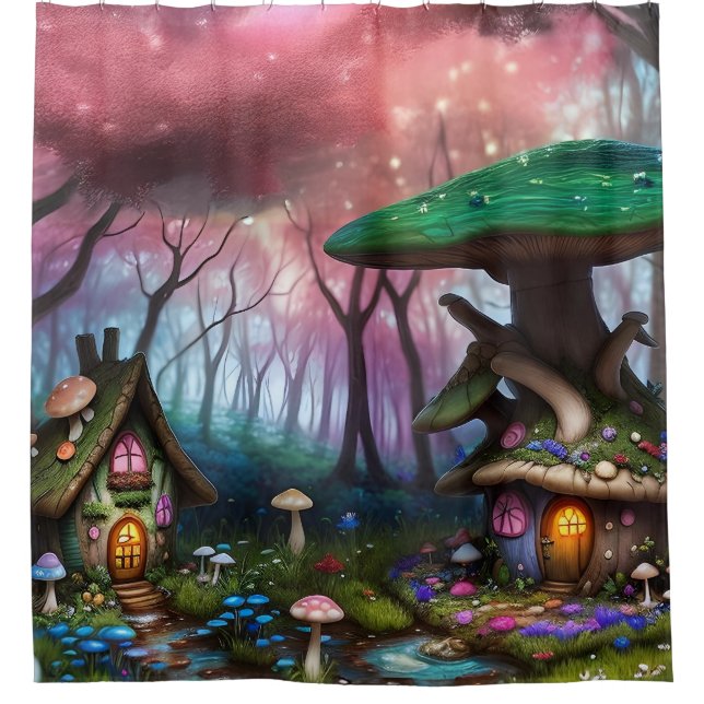 Cortina Para Box Floresta Encantada Dreamscape Mushroom Fantasy Fai (Frente)