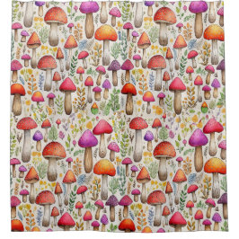 Cortina Para Box Floresta Mushroom