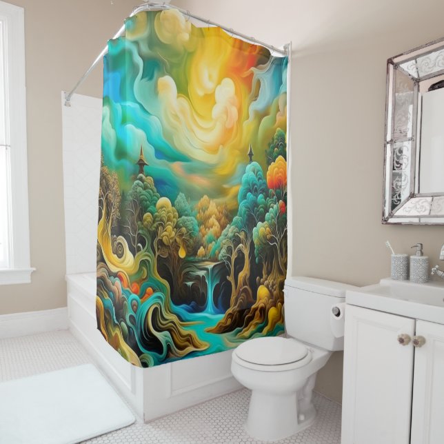 Cortina Para Box Floresta Surreal (In Situ)