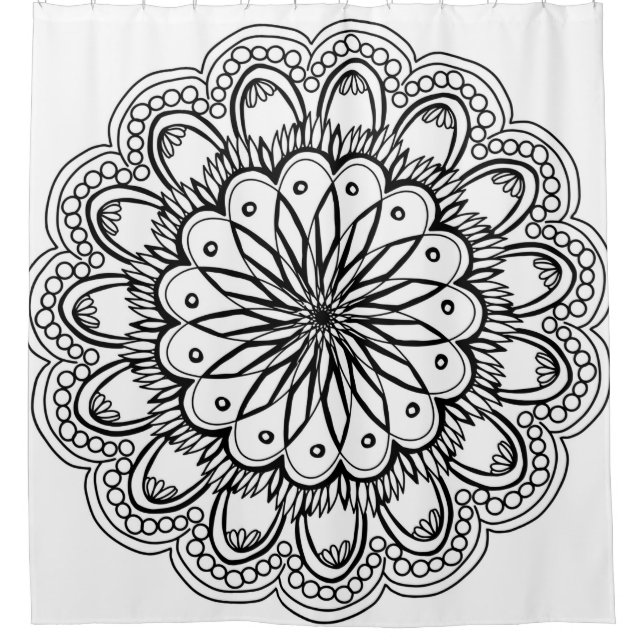 Cortina Para Box Flowers mandala hand drawing (Frente)