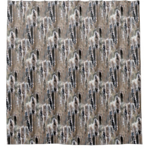 Cortina Para Box Fluffy Cattails Nature Pattern