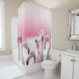 Cortina Para Box Flurry de Flamingos Rosa