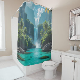 Cortina Para Box "Fluxo da Natureza - Curt de Foto em Cascata Respi