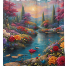 Cortina Para Box "Fluxo de Jardim Celestial"