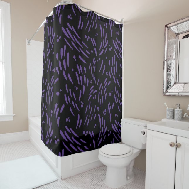 Cortina Para Box Fluxo em Roxo e Preto (In Situ)