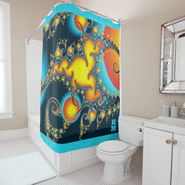 Cortina Para Box Fogo Burst Arte Fractal (In Situ)