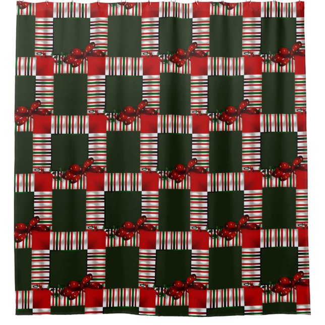 Cortina Para Box Folha de Natal Feliz (Frente)