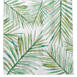 Cortina Para Box Folha de palmeira tropical da aguarela