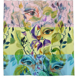 Cortina Para Box Folhas Coloridas De Olhos Legais E Elegantes