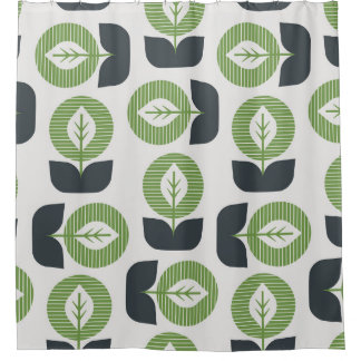 Cortina Para Box Folhas de Abstrato retrô: Estilo de Vintagem sem c