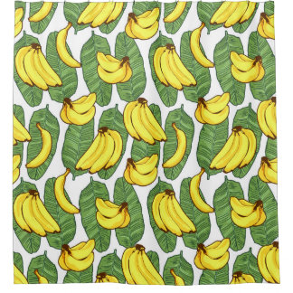 Cortina Para Box Folhas de Banana: Padrão de Fruta Tropical