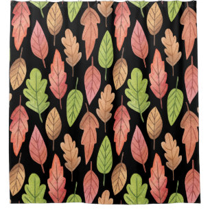 Cortina Para Box Folhas de outono de Aquarela: padrão sem costura