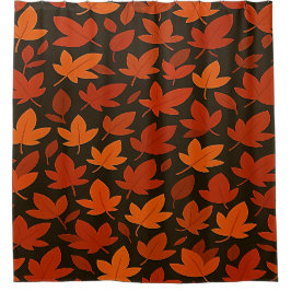 Cortina Para Box Folhas de Outono Laranja