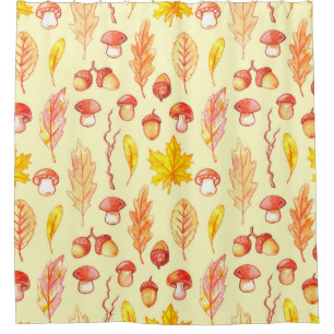Cortina Para Box Folhas de outono: Papel de Wallpaper Retroativo de
