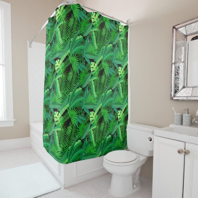 Cortina Para Box Folhas de palmeiras tropicais (In Situ)