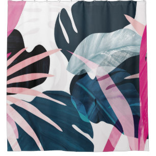Cortina Para Box Folhas tropicais de abstrato art, fundo. Wallpaper